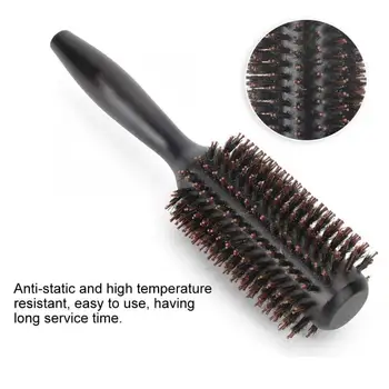 

New Solid Wood Tube Hair Round Brush Comb Heat Resistant Anti-Static Hairdressing Hair Styling Curling Comb For Hairdresser