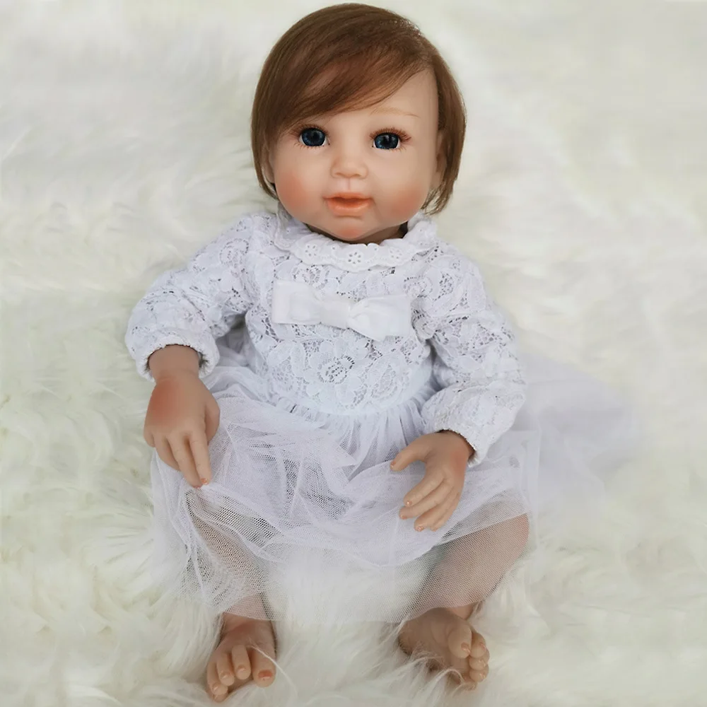 20inch Boneca Reborn Silicone Cotton Body Reborn Baby Doll Silicona 50cm Bebe Reborn Lifelike Toddler Bonecas Girl Brinquedos
