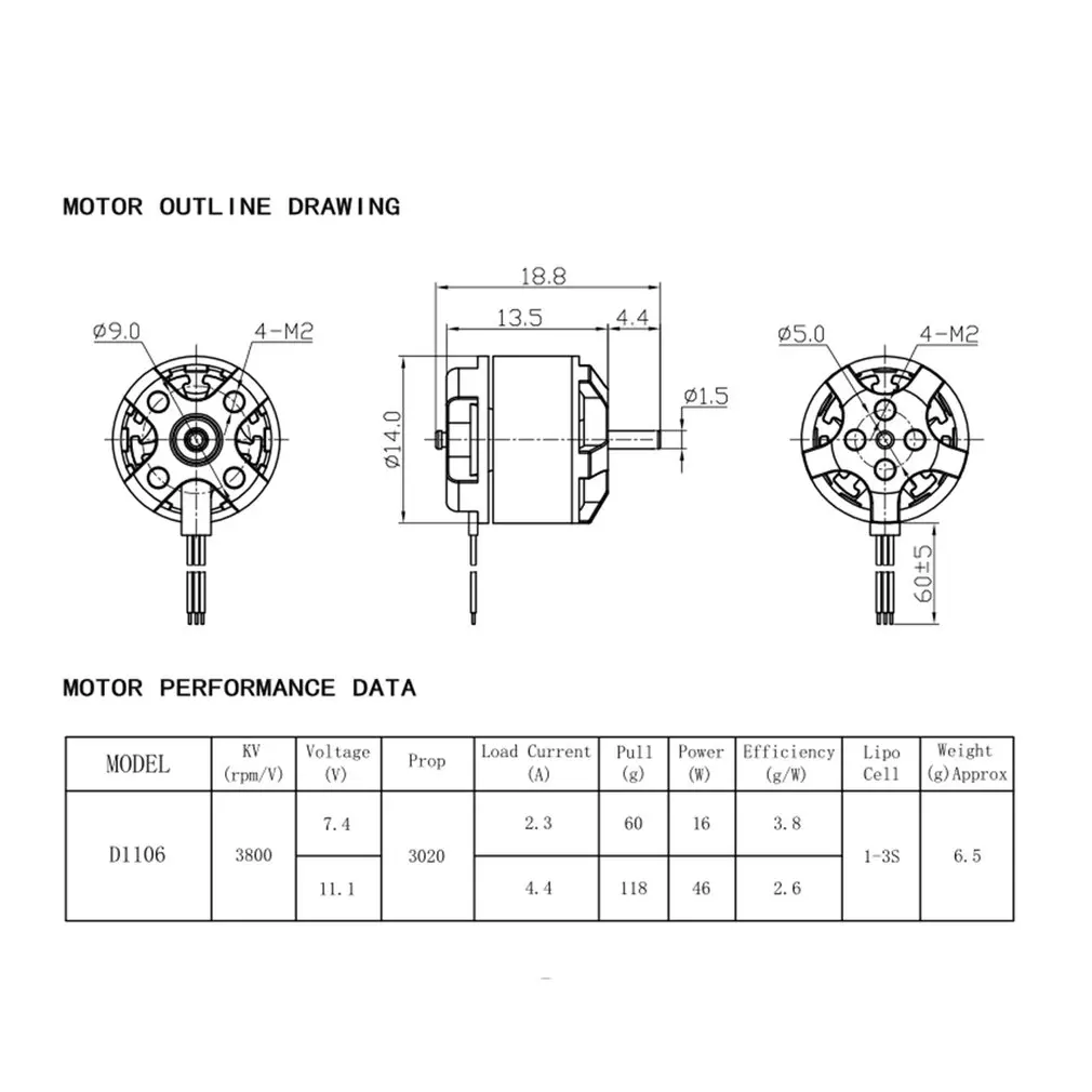 4 шт DXW D1104/D1106 4000KV 1 3S мини 5 мм бесщеточный двигатель для 90 микро RC гоночный Дрон