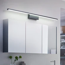 Современные светодиодные зеркальные светильники из алюминия AC85-265V, современная настенная лампа для ванной комнаты 40 см 60 см 80 см 100 см матовый черный/белый цвета