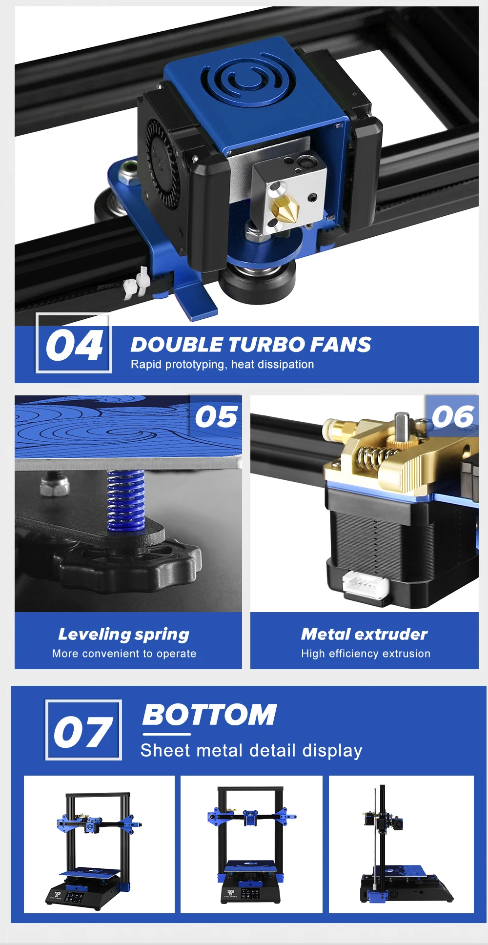 3d принтер Bluer Полный металлический каркас высокая точность Diy kit стеклянная платформа поддержка Автоматическое выравнивание Печать накаливания Run Out Dete
