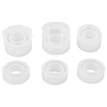 

6 Pieces Assorted DIY Silicone Ring Mold for Resin Jewelry Making Craft