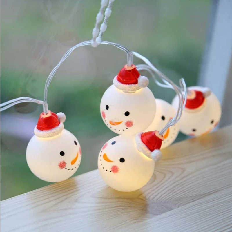 New USB Light Snowman LED String Light Lamp Decor For The Home New Year Merry Christmas Tree