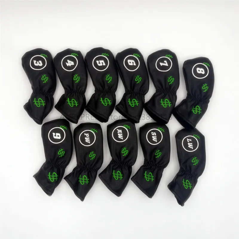 

USA Dollar Golf Irons Headcovers Soft PU Leather Comfortable Golf Iron Head Set Covers #3~9PASL For Man Women