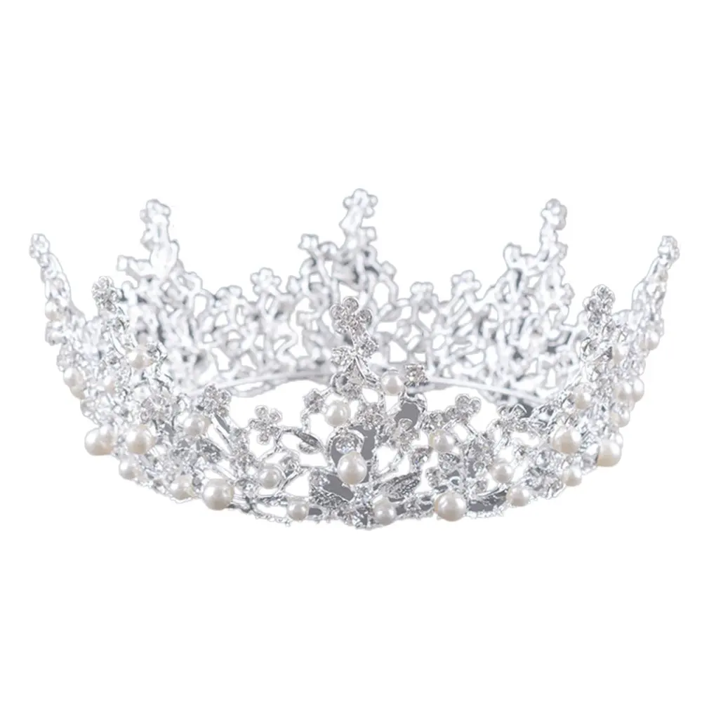 

Creative Jewelry Baroque Style European And American Wedding Accessories Hg793 Alloy White Crystal Crown
