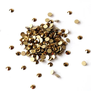 

Mix Size ss3-ss34 Aurum Color Nail Art Rhinestones Glass Crystal Flat Back Non Hotfix Stone Diamonds For 3D Nails Decorations