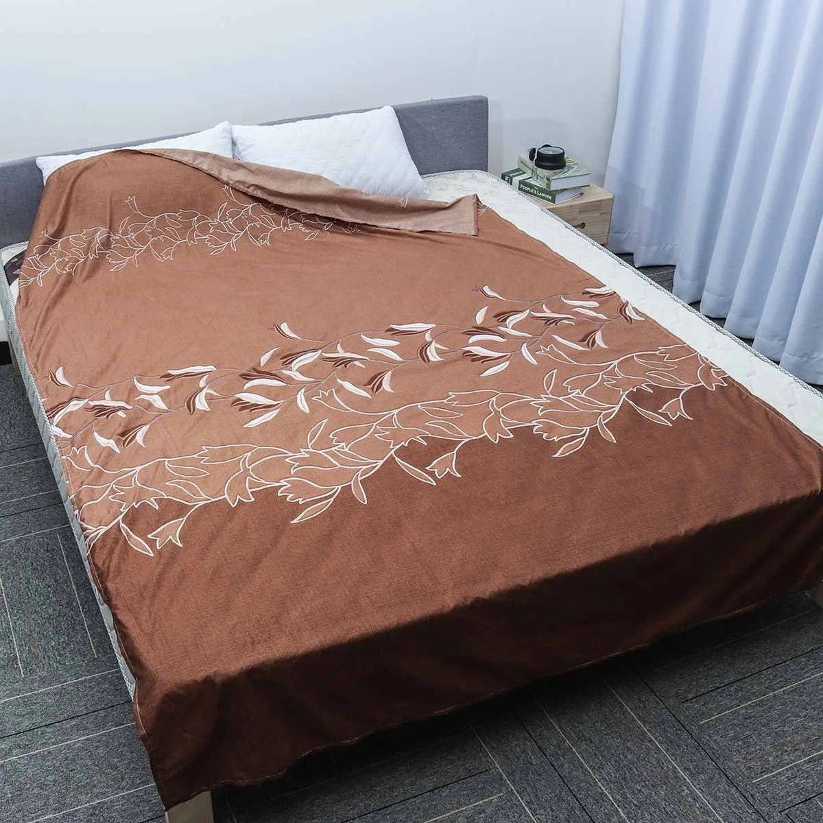 New Product 1pcs Polyester Cotton Flower Printed Solid Fitted Sheet Mattress Cover Bed Sheet 160*230cm