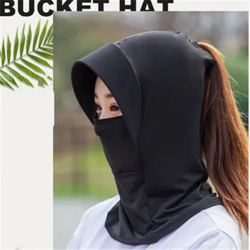 

Summer UV Protection Ice Silk Neck Mask Women Sun Protection Breathable Riding Sunshade Mask Cover Face Shawl Hiking Hat