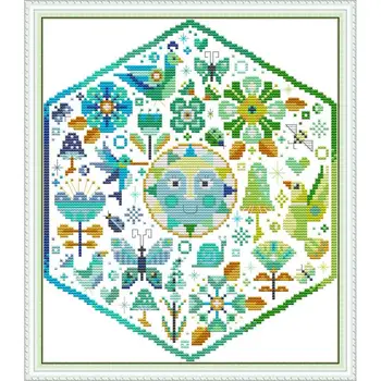 

Joy Sunday Counted Cross Stitch Sunshine and Life DIY Chinese Cross Stitch 11CT14CT Cotton Thread Painting Home Decoration Kits