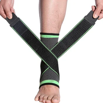 Huanwei Groothandel Goedkope Sport Voetbal Basketbal Elastische Nylon Strap Protector Enkelbrace Voor Pijnbestrijding