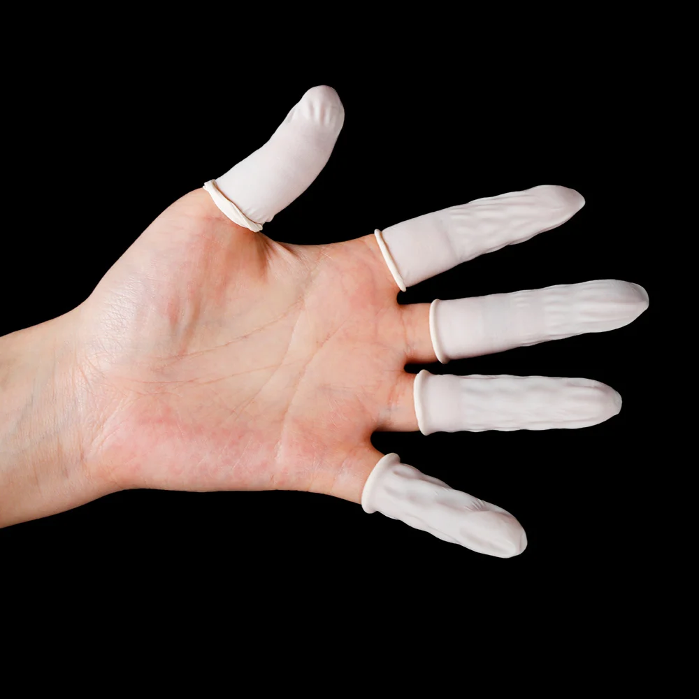 20-200Pcs/Bag Natural Rubber Disposable Latex Finger Cots Sets Fingertips Protector Gloves White anti static Finger sleeve disposable gloves disposable finger covers antistatic gloves protective gloves