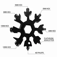 

Hancent Small Gift EDC Keychain Pocket Tool 18 in 1 Snowflake Multi Tool