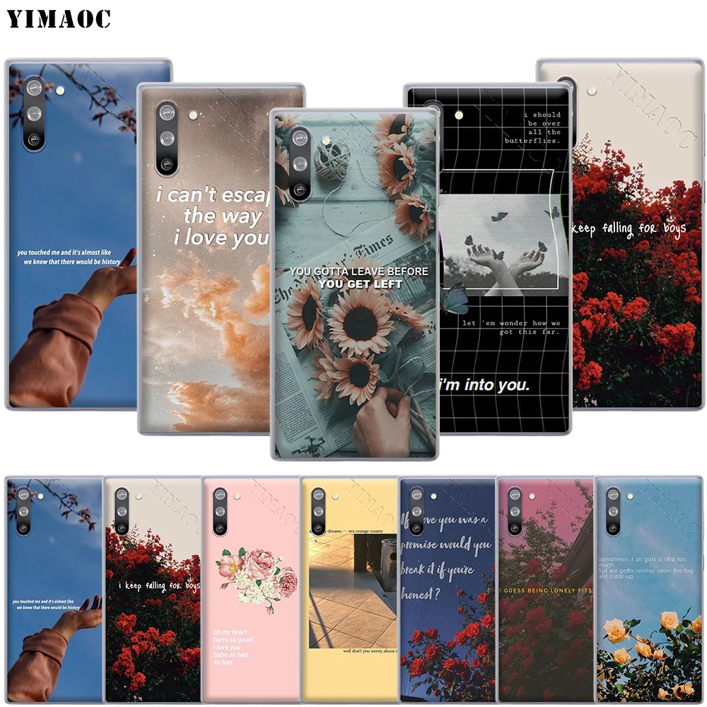 Чехол YIMAOC с текстом песен для Samsung Galaxy A5 A6 A7 A8 A9 J3 J5 J7 Note 8 9 10 M10 M20 M30 Plus | Мобильные