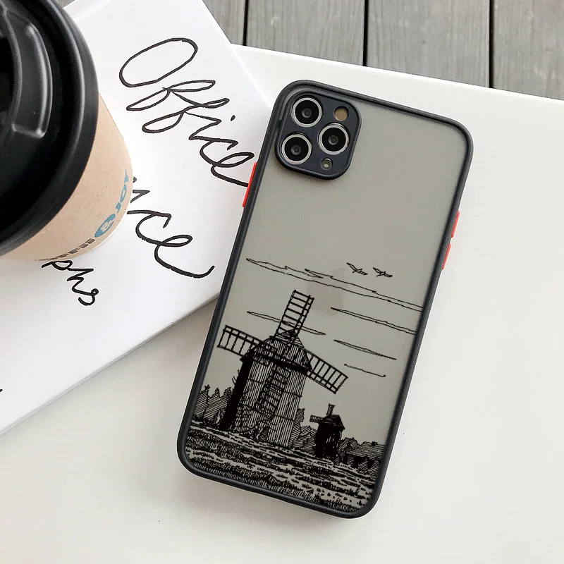 Architectural Black Lines Artistic Phone Case - Stylish Back Building Cover