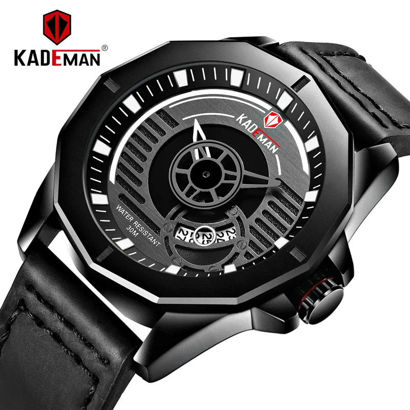 

805 Unique Men Watch Luxury Waterproof Sport Watch TOP Brand KADEMAN Quartz Automatic Date Military Wristwatch Relogio Masculino