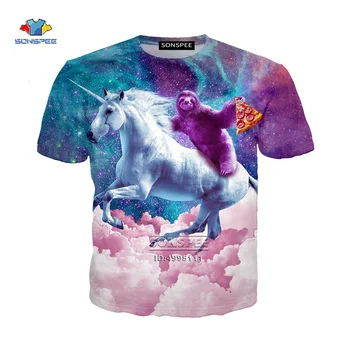 

Space Cat Pizza Sloth Alpaca Unicorn Hamburg 3D Print Men's T-shirts Women Casual T-shirt Summer Tshirt HIp Hop Clothing
