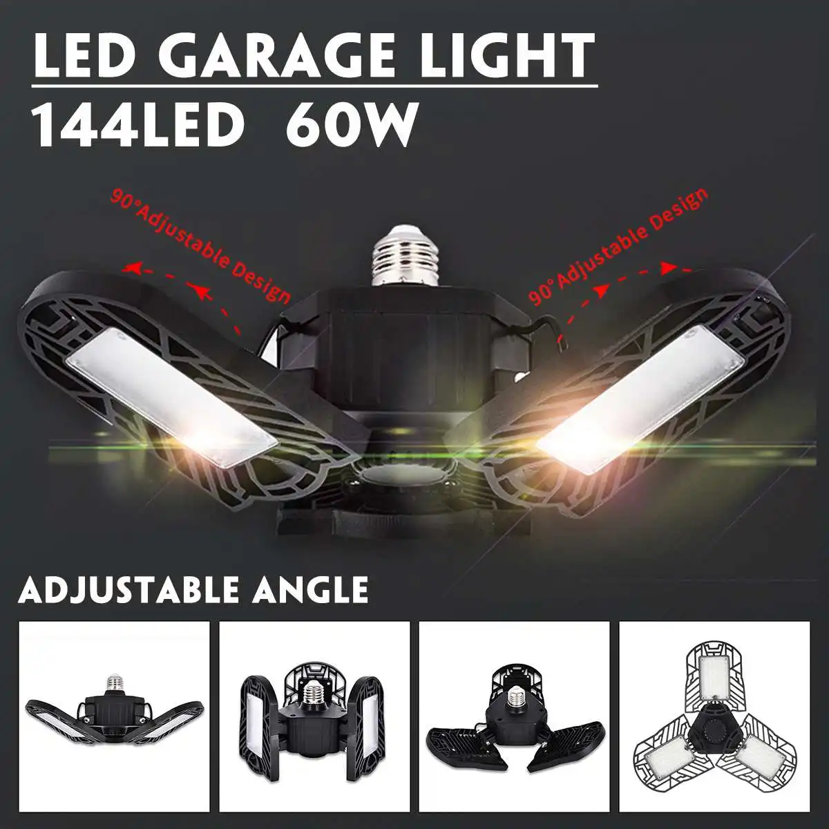 

E27 E26 60W LED High Bay Light Garage Lamp AC 85-265V Waterproof IP65 Industrial Lighting 7000LM garage light for Warehouses