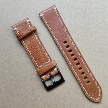 Ремешок для часов из натуральной кожи 18 мм, 19 мм, 20 мм, 21 мм, 22 мм, 24 мм, черный темно-коричневый винтажный ремешок для наручных часов с серебряной черной пряжкой