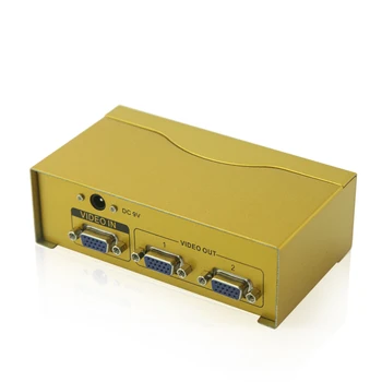 

VGA Splitter 2 Port Monito 600MHz SVGA Video Splitter Box Adapter USB Powered For LCD TV PC