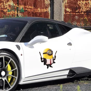 

EARLFAMILY 43cm x 38cm For Minion Vinyl Material Car Stickers Waterproof Decal Motorcycle Scratch-Proof Occlusion Scratch Decor