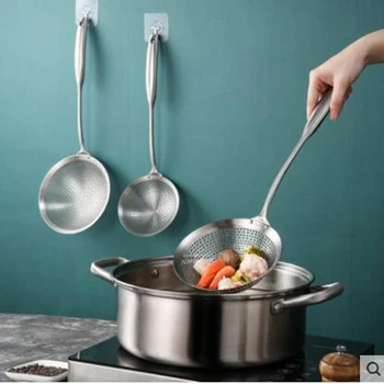 

304 Stainless Steel Skimmer Strainer Colander Mesh Deep Fryer Oil Frying Scoop Noodles Dumpling Sieve Kitchen Tools Kitchenware