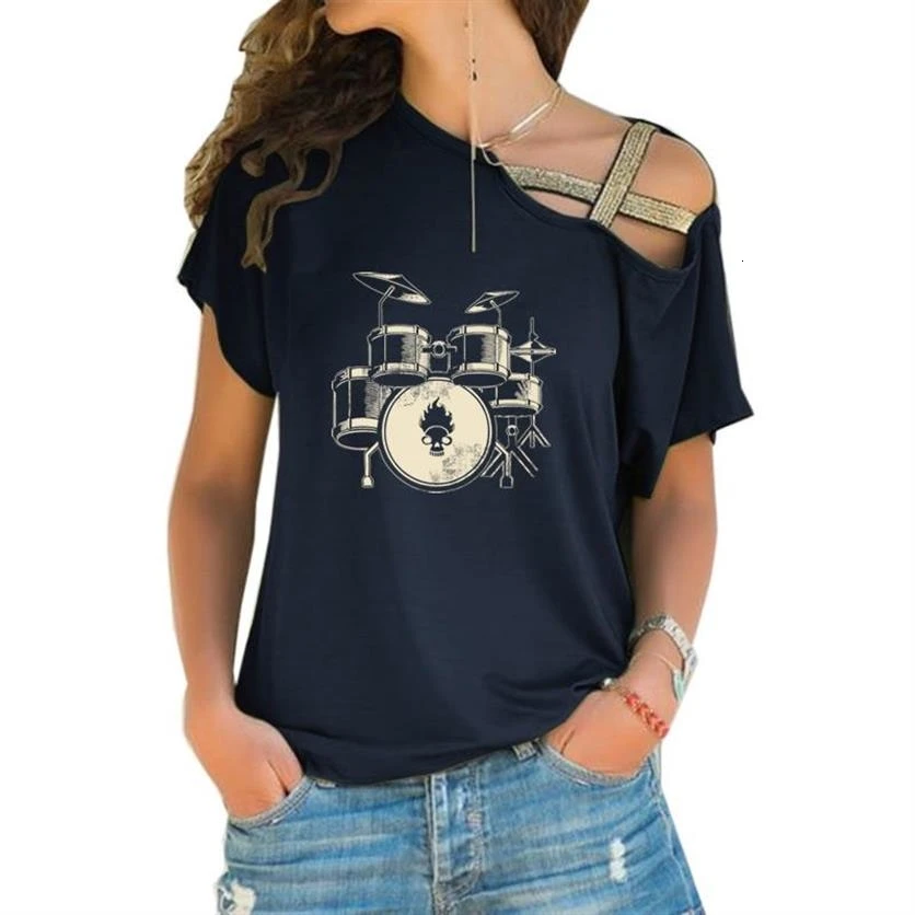 

Arrival T-Shirt For Women Cross Bandage LOGO Letters Print T-Shirt Plus Size Female Harajuku Cotton Tumblr Summer Tops Off The