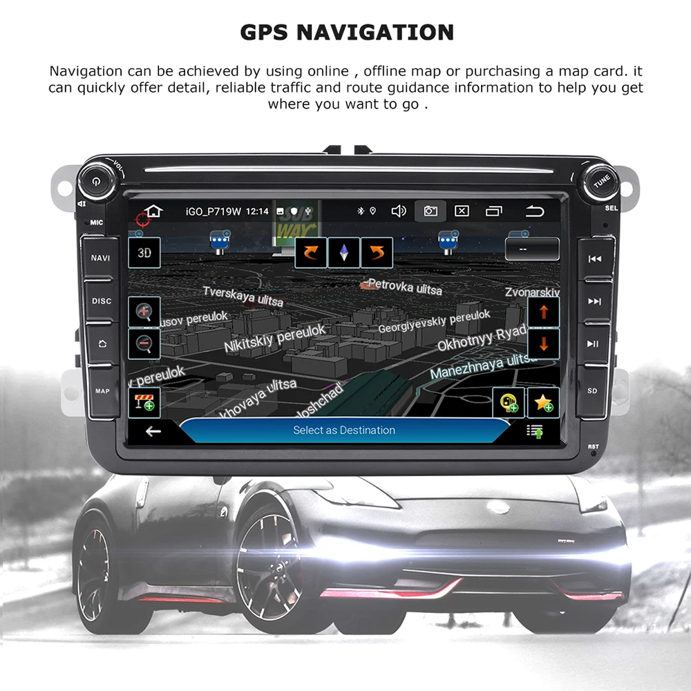 2 Din Android coche navegación GPS Multimedia para Amarok Volksagen VW Passat B6 Skoda Octavia 2 su