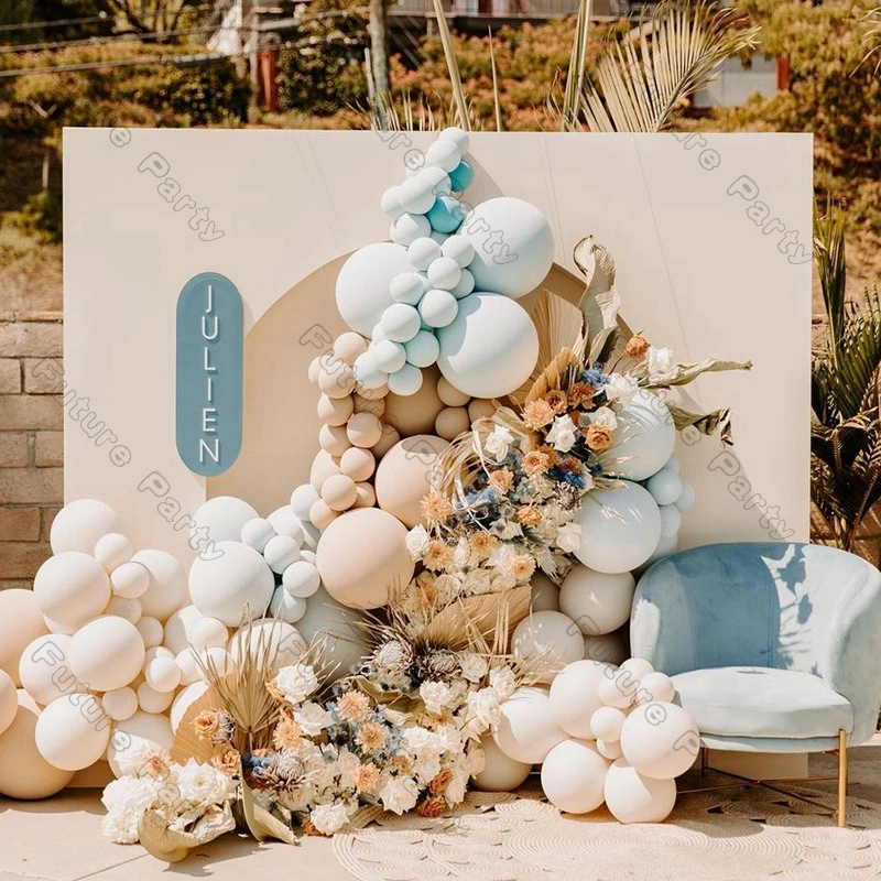 

Wedding Balloon Decoration Blush Nude Latex Baloon Garland Combination Baby Shower Arrangement Blue Ballons Arch Birthday Decor