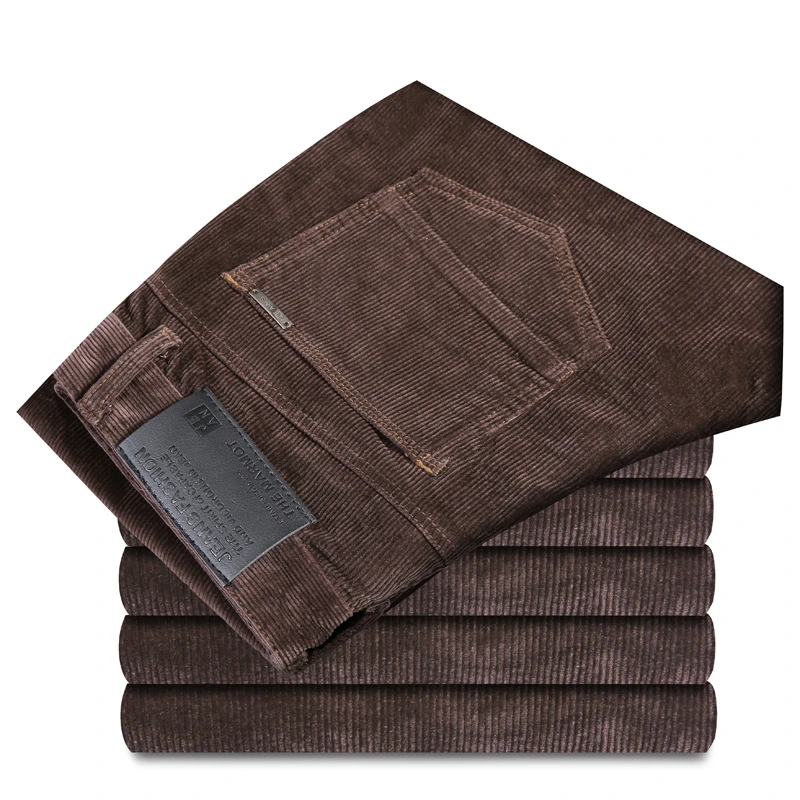 High Quality New Autumn and Winter 2019 Male Business Men's Trousers Straight Corduroy Pants Breathable Casual | Мужская одежда