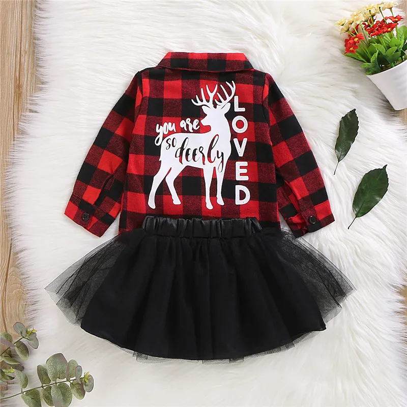 Комплект одежды для новорожденных девочек юбка пачка в красную клетку цвет