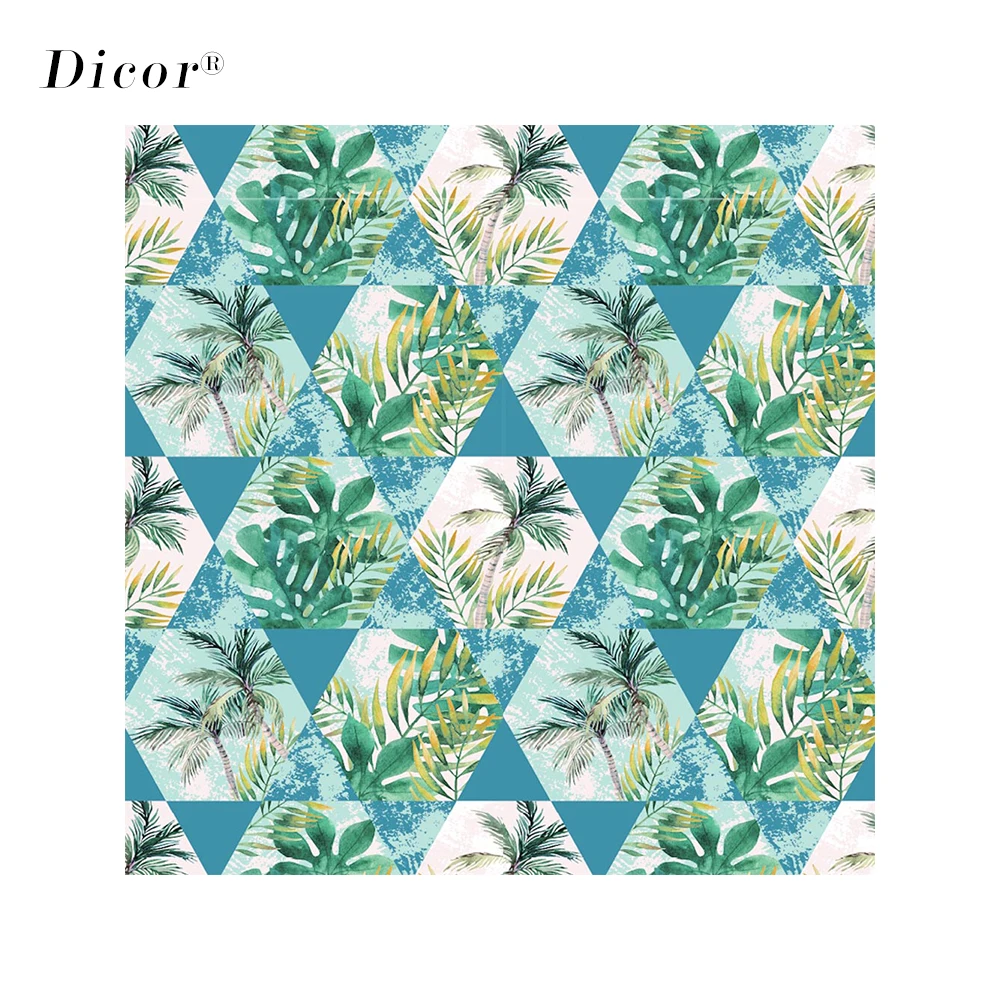 

DICOR Tropical Green Plants Series Window Decorative Film For Home Decor Living Room Kitchen 2M/set BLT2277