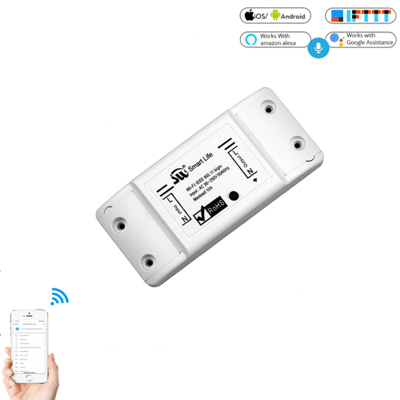 Beige WiFi умный светильник, универсальный таймер выключателя, приложение Smart Life, беспроводной пульт дистанционного управления, работает с Alexa Google Home - Цвет: Beige