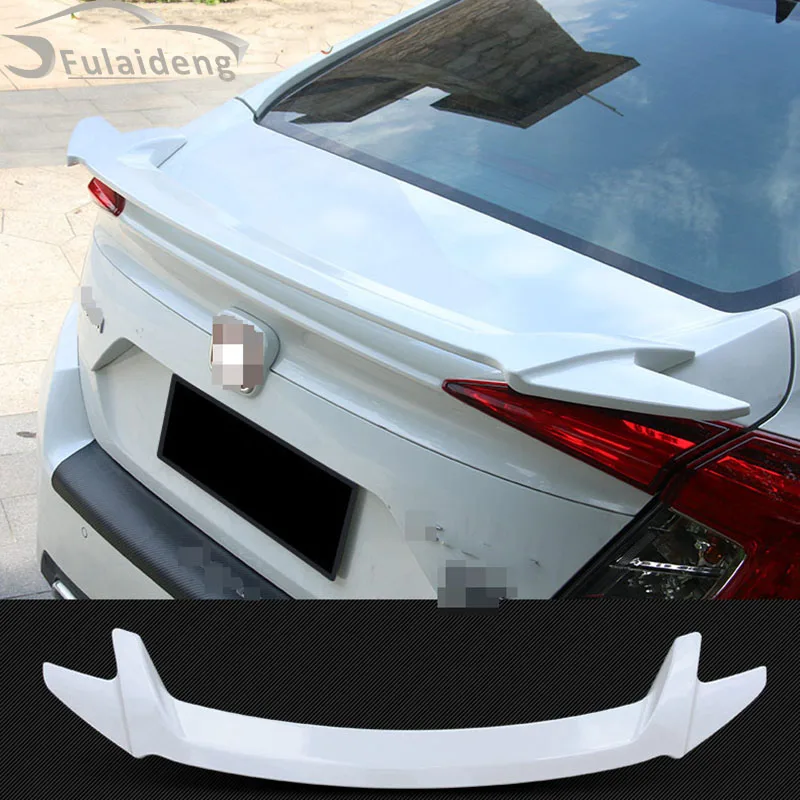 Для Honda Civic 10th- Жемчуг белый и черный задний спойлер багажника дизайн крыла автомобиля аксессуары 1 шт
