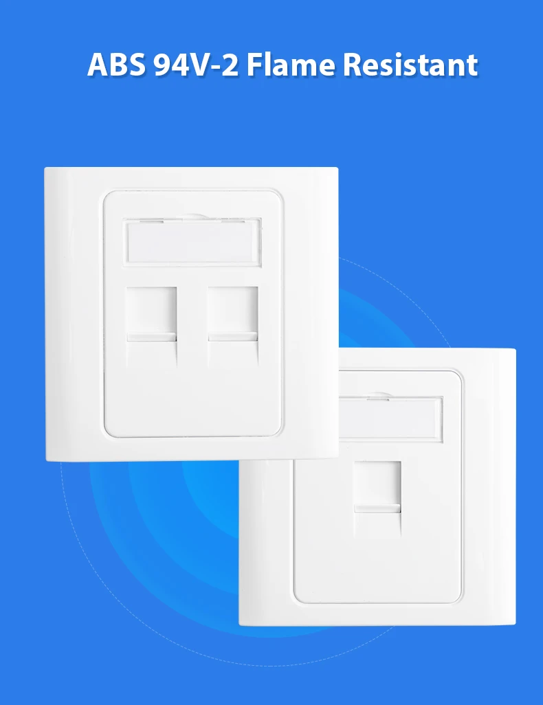 Upgrade Your Connectivity: Dual Port Wall Plate for RJ11, RJ12, RJ45 Keystone Jacks - 86x86mm Description Image.This Product Can Be Found With The Tag Names Computer Cables Connecting, Computer Peripherals, PC Hardware Cables Adapters, Single port