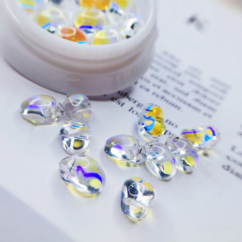 

100pcs AB Colorful Crystal Stones 3D Irregular Holo Nail Art Decorations Shiny Aurora Nail Spar Stone Japan Manicure Accessories