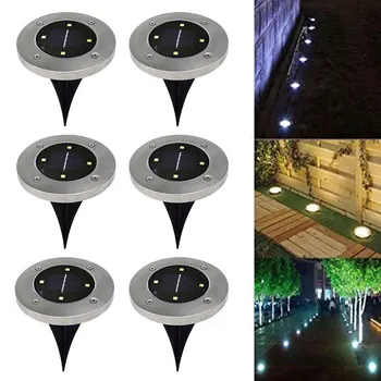 

LED Solar Lawn Lamp Solar Power Buried Light 4/ 8pcs Under Ground Lamp Outdoor Path Way Garden Decking Light 4 8 16 LED
