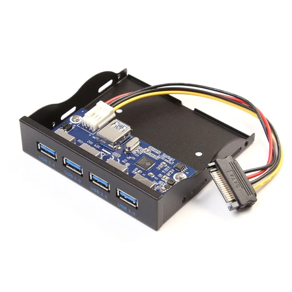 USB адаптер 2 порта USB 3,0+ 2 порта USB 2,0 концентратор Расширение 3,5 ''флоппи-отсек Передняя панель адаптер ноутбук USB Adapter-L1212