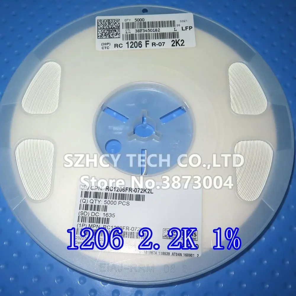 

5000Pcs 1206 2,2 K 1% RC1206FR-072K2L Новинка и оригинал
