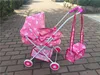 Simulation Doll Double Seat Trolley Girls Toy Children Foldable Hand Push Baby Stroller Pretend Play Doll Accessories 4