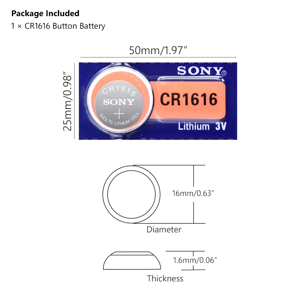 1 шт. для sony CR1616 кнопочный Аккумулятор для часов автомобиля дистанционный ключ cr 1616 ECR1616 GPCR1616 L28 3 В литиевая батарея