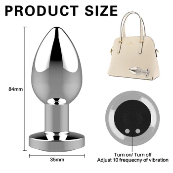 Anal Vibrator Butt Plug Vagina Vibrator Stainless Steel Anal Plug Adult Sex Toys for Man Wireless Remote G-spot Clit Stimulator 6