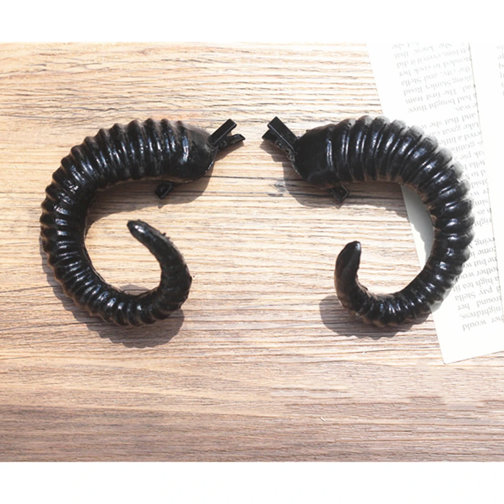New Beauty Horror Halloween Party Cosplay Demon Sheep Horn Hairpin Headband Retro Hair Accessories