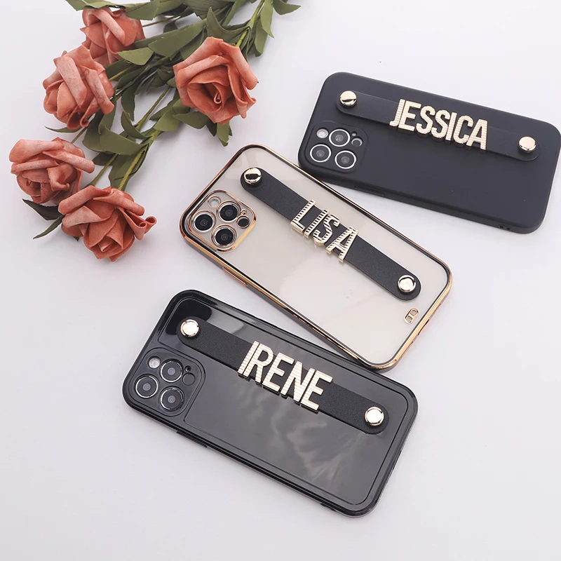 Custom Name Electroplate Frame Gold Letter Case for iPhone
