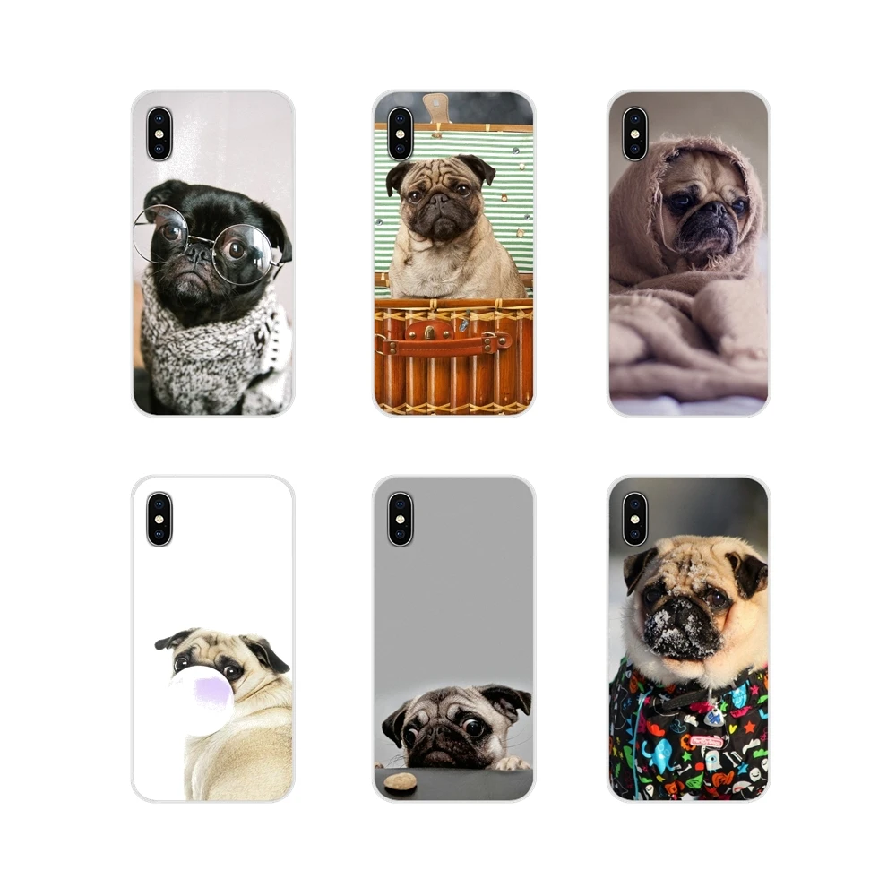 For Huawei G7 G8 P7 P8 P9 P10 P20 P30 Lite Mini Pro P Smart Plus 2017 2018 2019 Design Cute Pug Puppy Dog Transparent TPU Covers | Мобильные