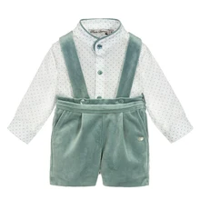 Испанские комплекты одежды для мальчиков хлопковая рубашка с длинными рукавами вельветовые комбинезоны, штаны Детский костюм осенне-зимняя одежда для мальчиков возрастом от 1 года до 4 лет