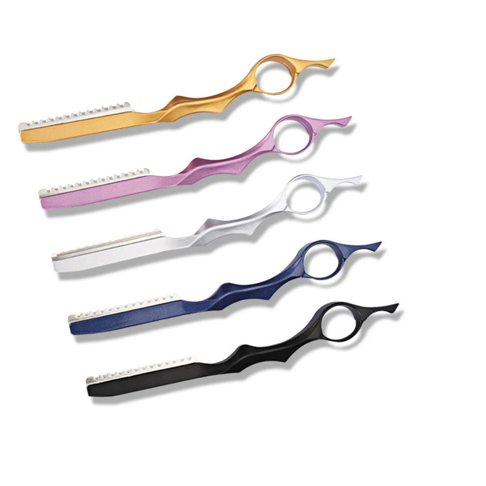 GOZLILI Safety Hair Cutting Razors for Hairdresser's Steel Barber Salon Thinning Tools+10pcs Blades Scraping Eyebrow Knife Kits (2)