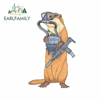 

EARLFAMILY 13cm x 8.3cm for Standing Otter Wearing Goggles RV Cartoon Decoration Windshield Car Stickers Bumper Surfboard Decal