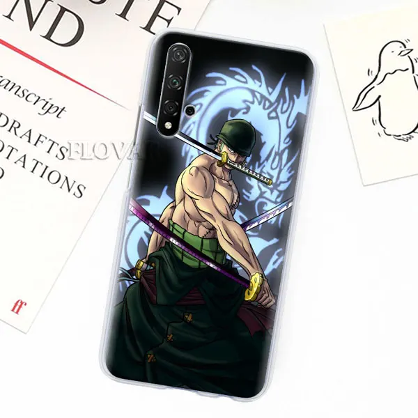 One piece Roronoa Zoro чехлы для телефонов huawei Y5 Y6 Y7 Y9 Honor 20 Lite 8X 9X Pro View 20 жесткий чехол - Цвет: 001