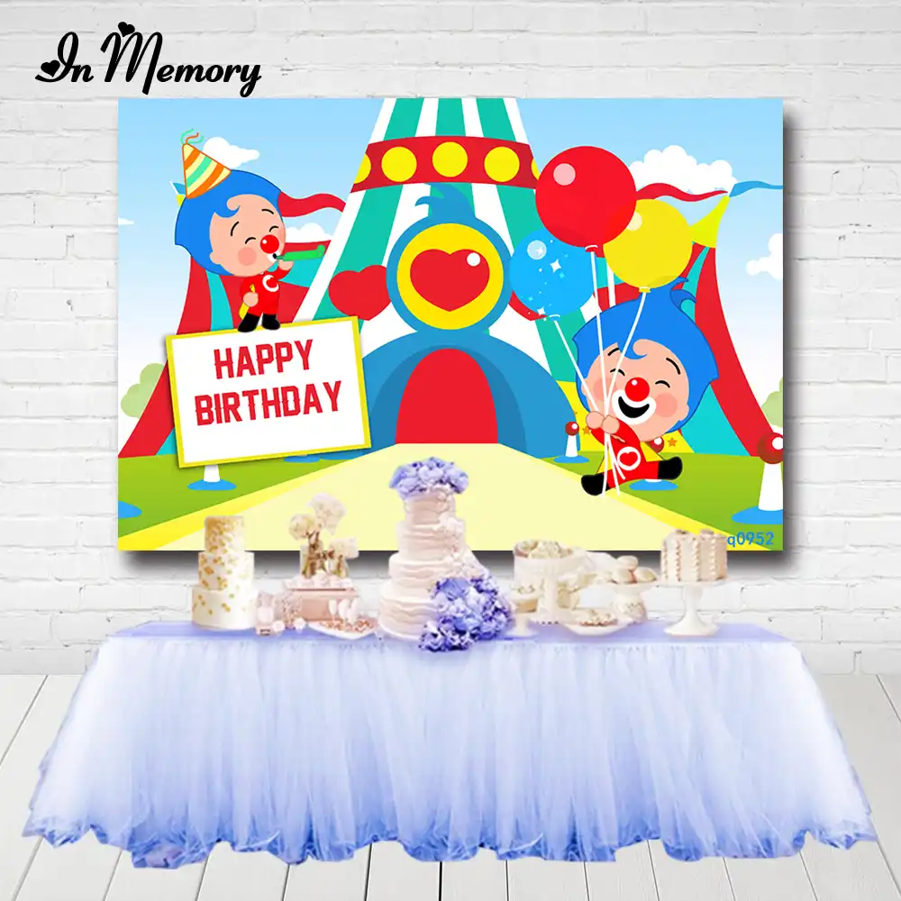 Inmemory Payaso Plim Plim写真の背景スタジオサーカス男の子1st誕生日パーティー写真背景子供のポスターカスタム 背景 Aliexpress