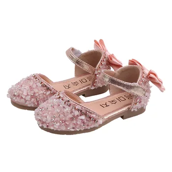 

Sandals For Girls Summer Children Kids Baby Bowknot Crystal Fashion Princess Sandals 2020new Wedding Party Dress Shoes